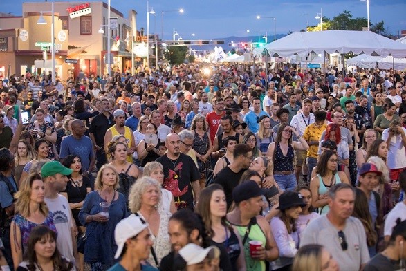 A photo of a recent Albuquerque Summerfest Series outdoor concert.