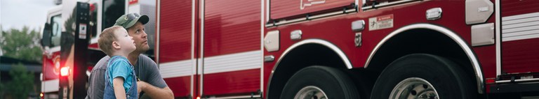 Father Son Firetruck Banner