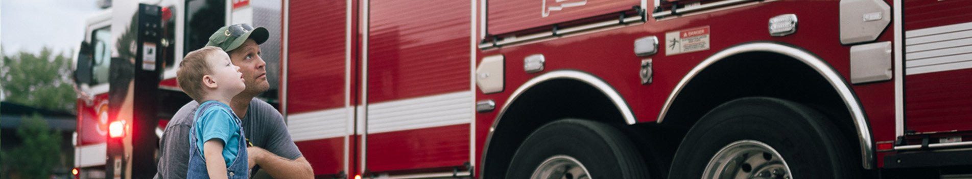 Father Son Firetruck Banner