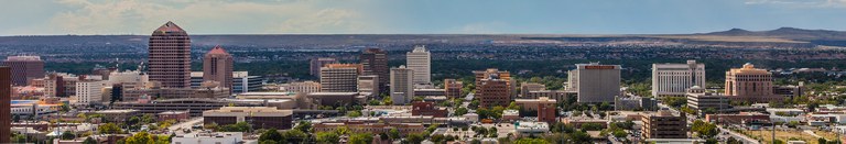 Downtown City of Albuquerque Skyline Facing West Banner