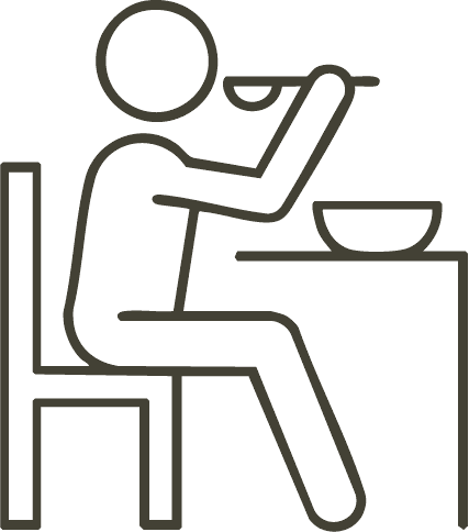 Person Seated and Eating Icon