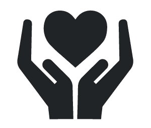 Heart Hands Mental Health Icon Dark PNG