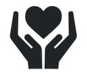 Heart Hands Mental Health Icon Dark PNG