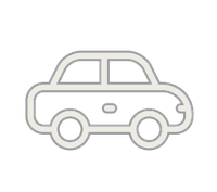 An illustrated icon of a car in profile.