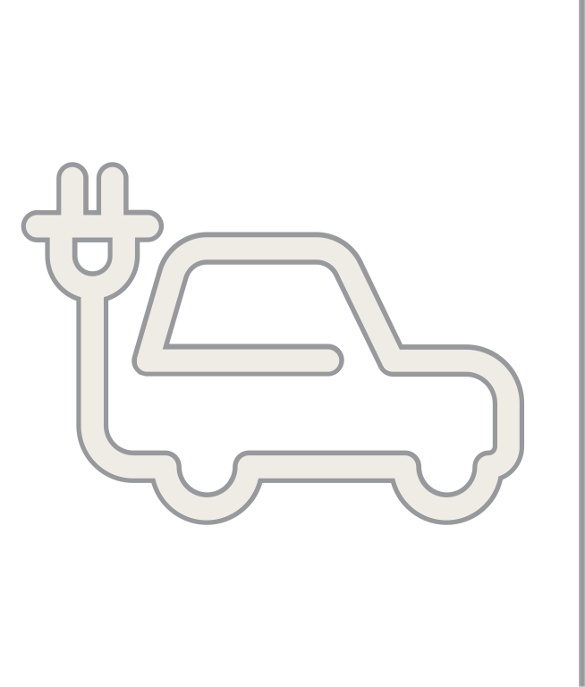 Electric Car Icon with Line