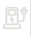 Electric Car Charger Icon with Line