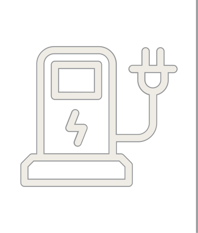 Electric Car Charger Icon with Line