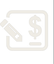 An icon of an underlined dollar sign next to a pencil inside of a square and a grey divider line to the right.