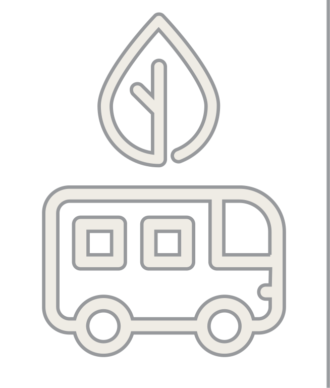 Green Bus Icon with Line
