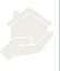 An icon of a hand holding a house and a grey divider line to the right.