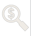 Magnifying Glass Dollar Sign Icon with Divider Line