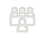 Panel Icon An illustration of a group of people listening to another person.