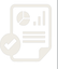 An icon of a paper with graphs on it and a circle with a check over the bottom left and a grey divider line to the right.