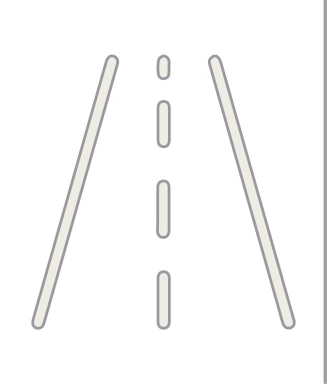 Road Icon with Line