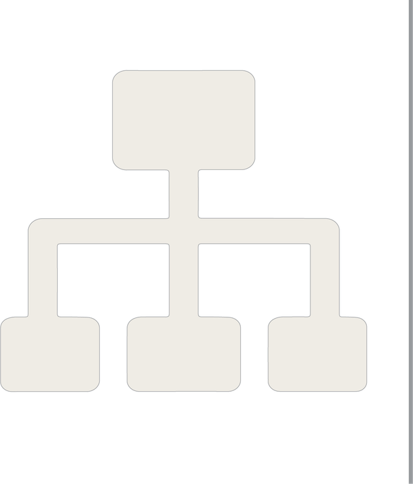 An icon of a flow chart and a grey divider line to the right.
