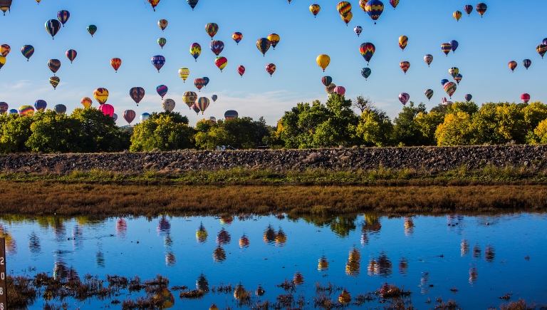 Hot Air Balloons in the sky during the Albuquerque International Balloon Fiesta