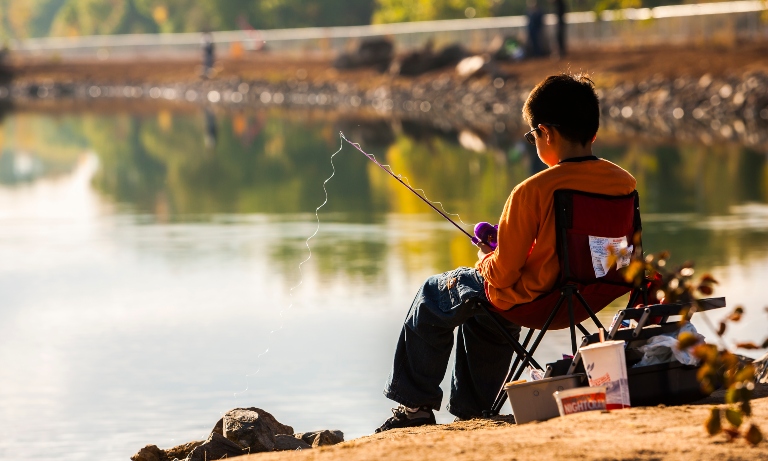 Boy Fishing at Tingley Beach