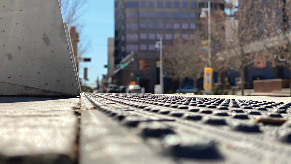 A low shot of a street in Albuquerque.