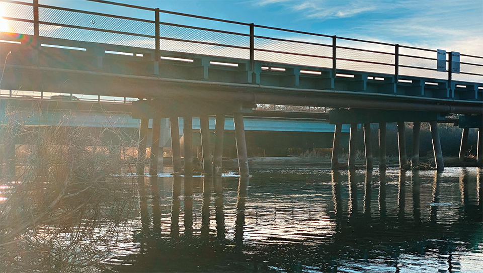 A bridge crossing the Rio Grande River