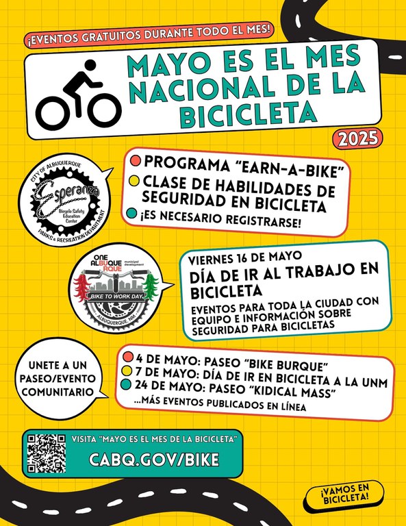 2025 May is Bike Month Event Flyer for Digital Distribution SPANISH