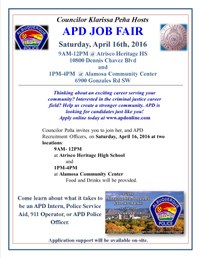 Councilor Klarissa Peña Hosts Albuquerque Police Job Fair on April 16