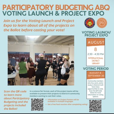 2026 District 6 Participatory Budgeting Project Expo and Voting Launch on August 8