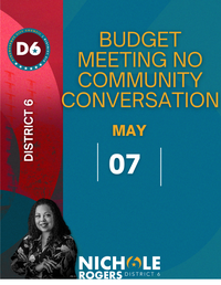 City Council Budget Meetings - No "Community Conversation" for May 7, 2026