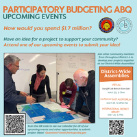 District 6 Constituents! Join Councilor Rogers and Participatory Budgeting ABQ for a district-wide PBABQ Project Assembly