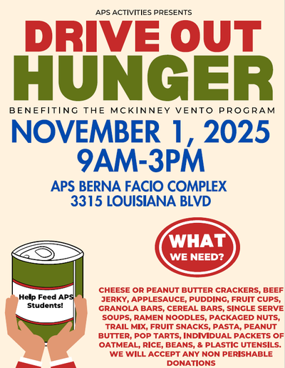 Help "Drive Out Hunger" for APS Students Help "Drive Out Hunger" for APS Students
