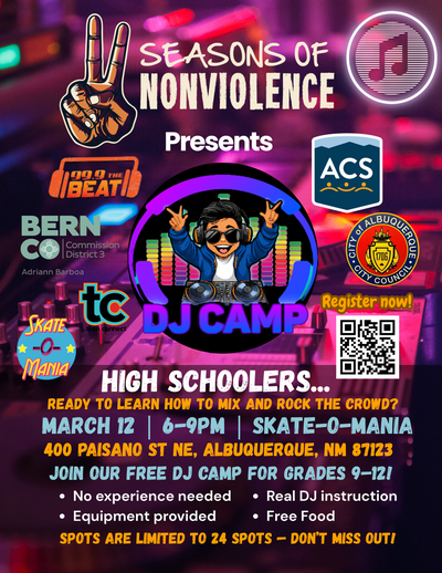 Register now for "Seasons of Nonviolence" DJ Camp and Skate Event!