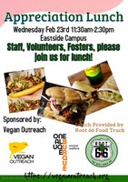 Free Vegan Lunch to Animal Welfare Staff, Volunteers, and General Public
