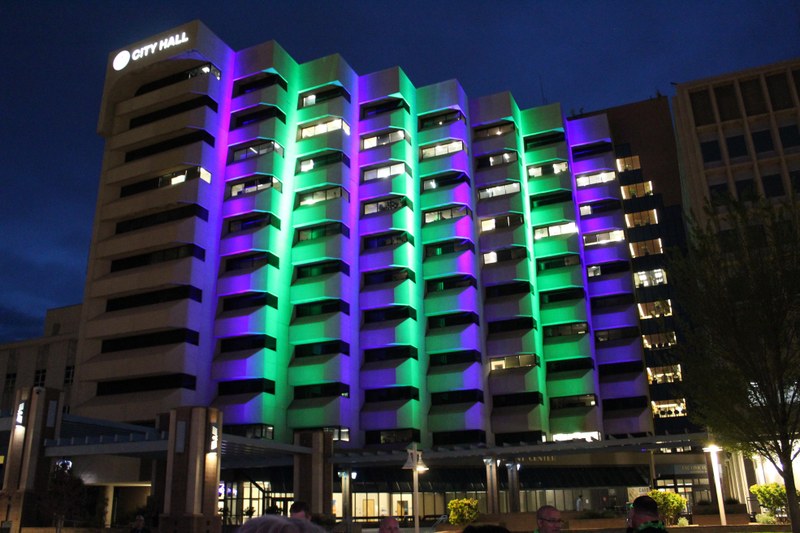 Albuquerque Lights Up Blue and Green to Kick Off Donate Life Month and Raise ALD Awareness