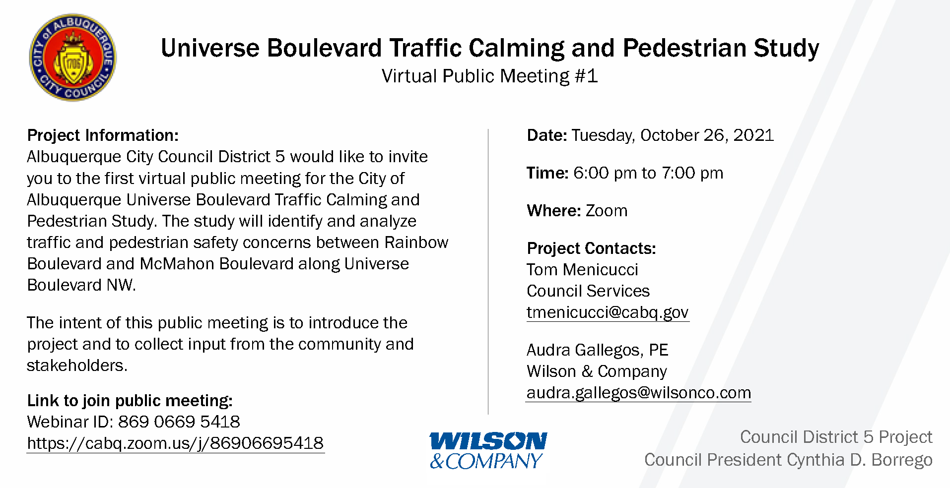 2021 Oct 26 Universe Traffic Calming Public Meeting Flyer_Final