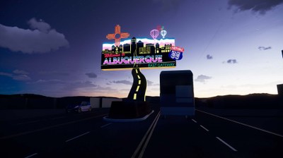East Gateway Neon Option 1 Front during night time.