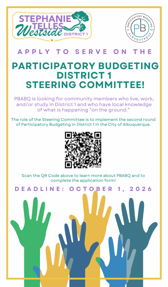 Flier with link to apply for the 2026 District 1 PBABQ Steering Committee