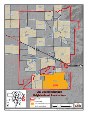 caption:Map showing neighborhood associations in D9