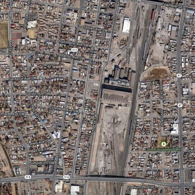 caption:Google Map of Rail Yards and surrounding area