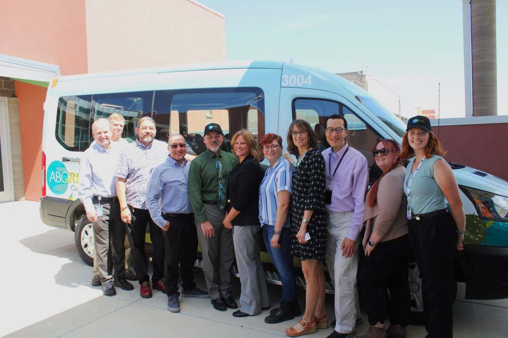 City officials with new electric Ford van