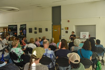 Cooking demonstration at the 2025 Red and Green VegFest.