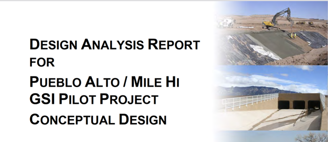 Click the photo to view the Pueblo Alto and Mile Hi Stormwater Design Analysis Report