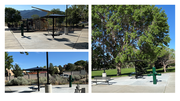 Just in time for Summer 2025,El Oso Grande Park has a new water fountain, along with ADA accessible, concrete patio area, with shaded picnic tables adjacent to the children's playground.