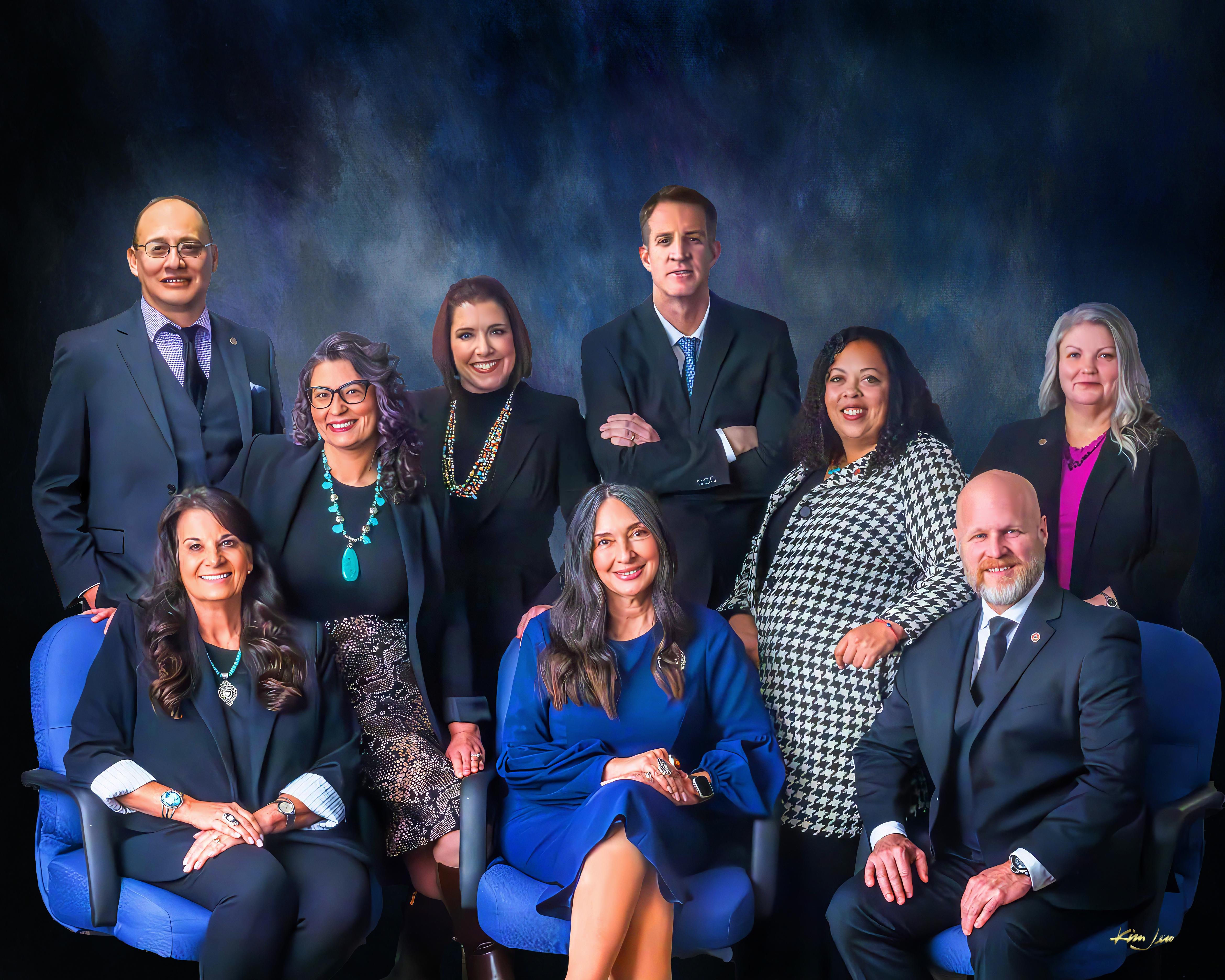 A group portrait of current City Council members as of April 2026, including Telles, Baca,  Peña, Bassan, Lewis, Rogers, Fiebelkorn, Champine, and Grout.