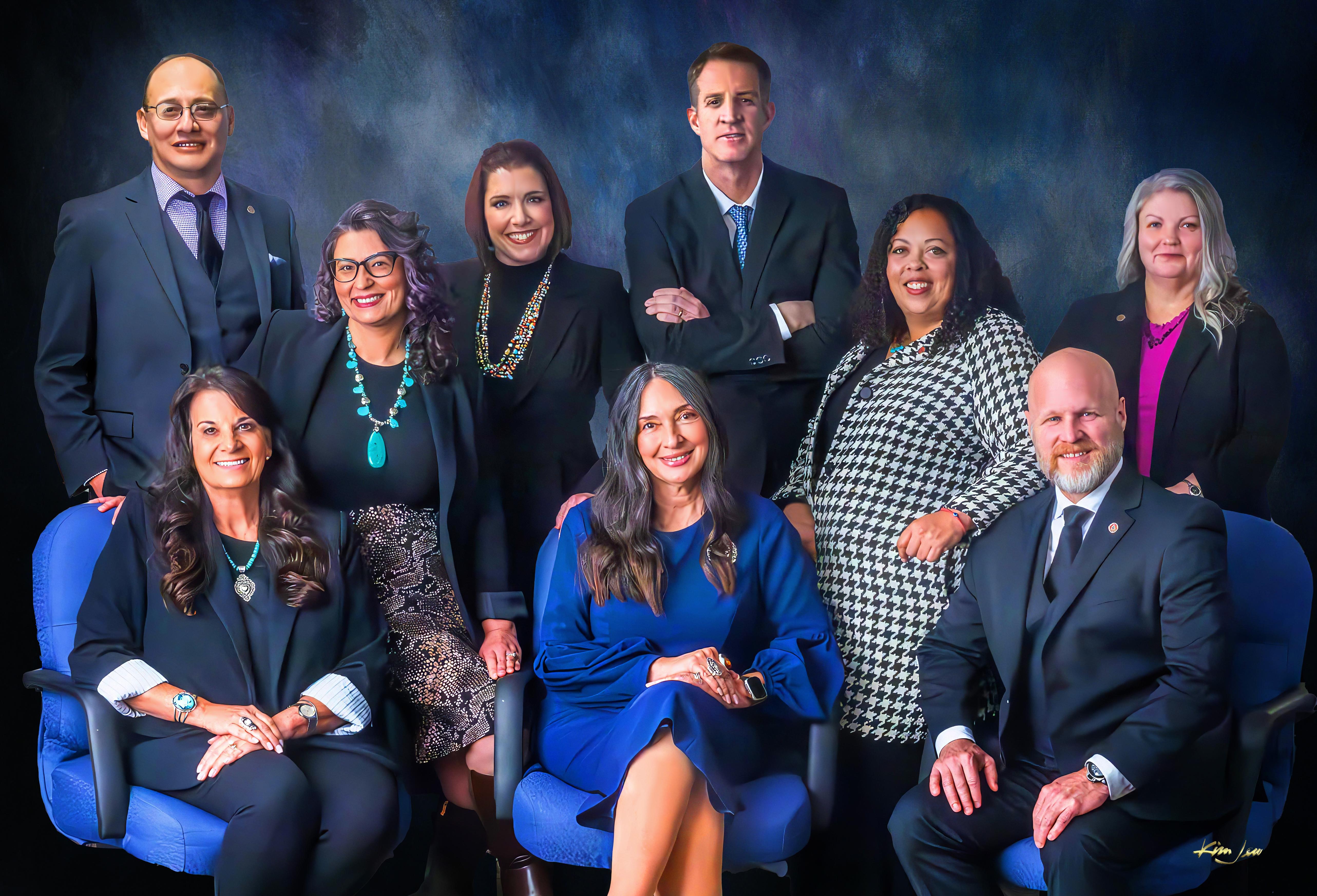 A group portrait of current City Council members as of April 2026, including Telles, Baca,  Peña, Bassan, Lewis, Rogers, Fiebelkorn, Champine, and Grout.