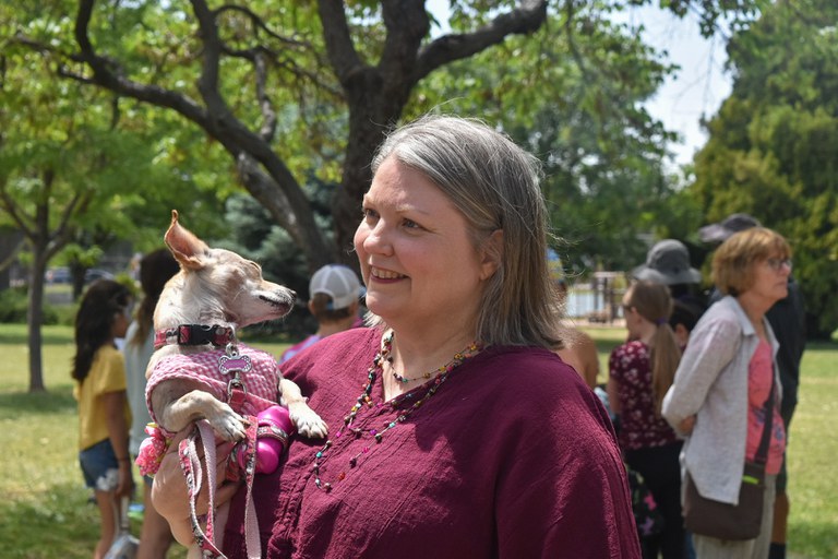 Councilor Fiebelkorn at Mutt Strutt 2022