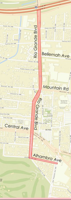Rio Grande Boulevard Complete Streets Concept Plan Map