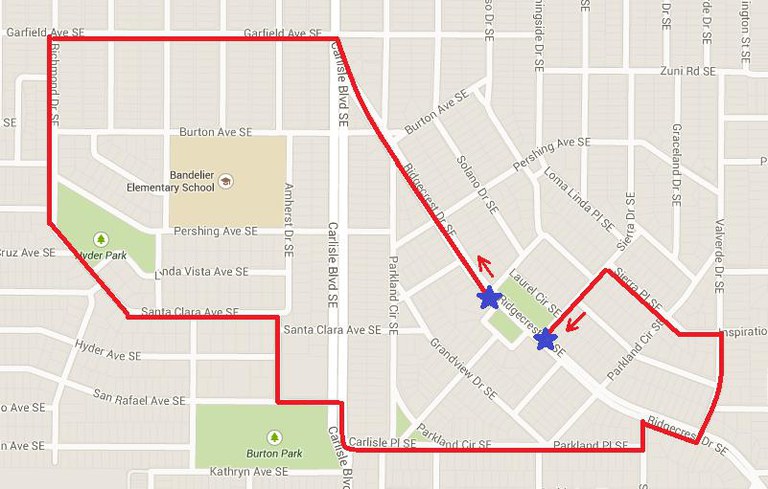 Highland High Marching Band Route 