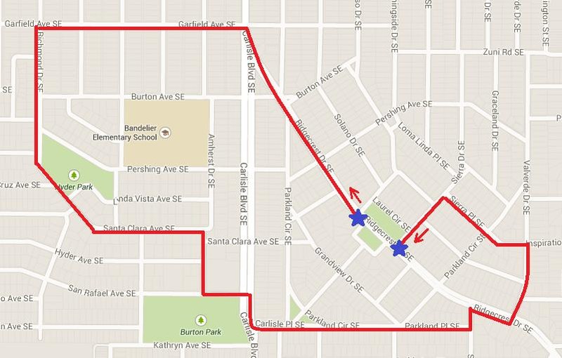 Highland High Marching Band Route