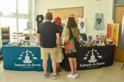 Booth at the 2025 Red and Green VegFest.