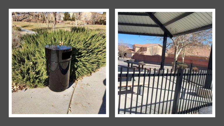 Sundoro Park Gazebo and fencing shine with new black paint - Plus, new stationary trash cans!
