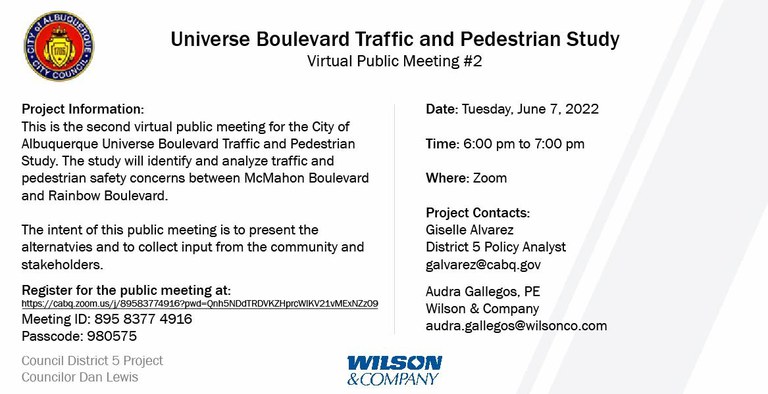 Universe Blvd Traffic Study Public Meeting 2